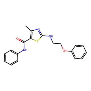 4-methyl-2-(2-phenoxyethylamino)-N-phenyl-1,3-thiazole-5-carboxamide structure