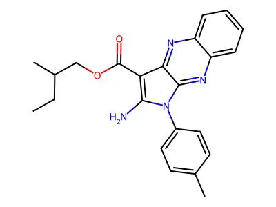 2-methylbutyl 2-amino-1-(4-methylphenyl)-1H-pyrrolo[2,3-b]quinoxaline-3-carboxylate structure