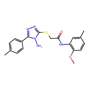 2-{[4-amino-5-(4-methylphenyl)-4H-1,2,4-triazol-3-yl]sulfanyl}-N-(2-methoxy-5-methylphenyl)acetamide structure