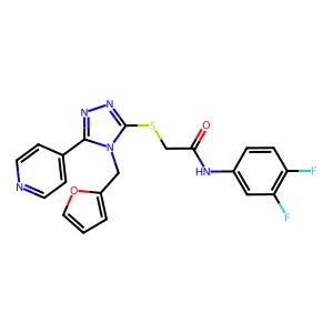 N-(3,4-difluorophenyl)-2-{[4-(furan-2-ylmethyl)-5-(pyridin-4-yl)-4H-1,2,4-triazol-3-yl]sulfanyl}acetamide structure