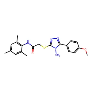 2-((4-amino-5-(4-methoxyphenyl)-4H-1,2,4-triazol-3-yl)thio)-N-mesitylacetamide structure