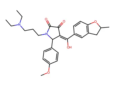 1-[3-(diethylamino)propyl]-3-hydroxy-5-(4-methoxyphenyl)-4-(2-methyl-2,3-dihydro-1-benzofuran-5-carbonyl)-2,5-dihydro-1H-pyrrol-2-one structure