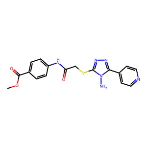 Methyl 4-[2-(4-amino-5-(4-pyridyl)-1,2,4-triazol-3-ylthio)acetylamino]benzoate structure