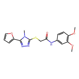 N-(3,4-dimethoxyphenyl)-2-{[5-(furan-2-yl)-4-methyl-4H-1,2,4-triazol-3-yl]sulfanyl}acetamide structure