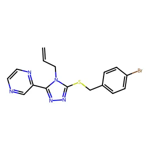 3-[(4-Bromophenyl)methylthio]-4-prop-2-enyl-5-pyrazin-2-yl-1,2,4-triazole structure