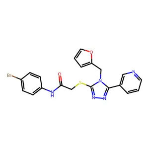 N-(4-bromophenyl)-2-{[4-(furan-2-ylmethyl)-5-(pyridin-3-yl)-4H-1,2,4-triazol-3-yl]sulfanyl}acetamide structure