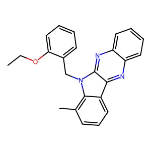 6-(2-ethoxybenzyl)-7-methyl-6H-indolo[2,3-b]quinoxaline structure
