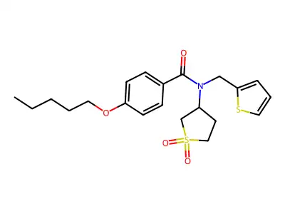 N-(1,1-dioxidotetrahydrothiophen-3-yl)-4-(pentyloxy)-N-(thiophen-2-ylmethyl)benzamide structure