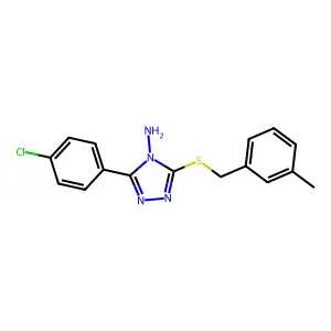 5-(4-Chlorophenyl)-3-[(3-methylphenyl)methylthio]-1,2,4-triazole-4-ylamine structure