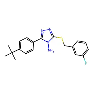 3-(4-Tert-butylphenyl)-5-((3-fluorobenzyl)thio)-4H-1,2,4-triazol-4-ylamine structure