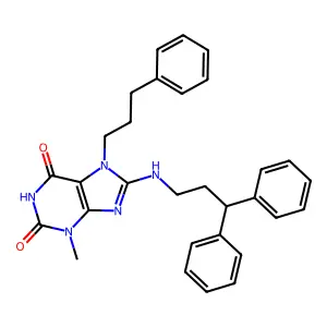8-(3,3-Diphenylpropylamino)-3-methyl-7-(3-phenylpropyl)purine-2,6-dione structure