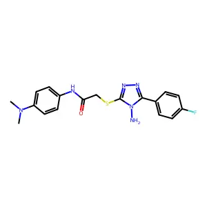 2-{[4-amino-5-(4-fluorophenyl)-4H-1,2,4-triazol-3-yl]sulfanyl}-N-[4-(dimethylamino)phenyl]acetamide structure