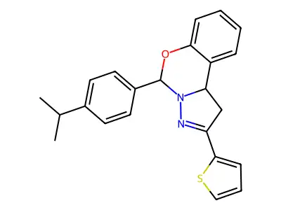 5-(4-Isopropylphenyl)-2-thien-2-yl-1,10b-dihydropyrazolo[1,5-c][1,3]benzoxazine structure