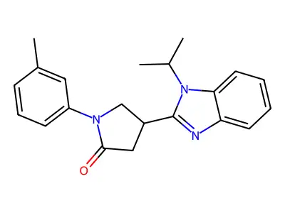 4-(1-isopropyl-1H-benzo[d]imidazol-2-yl)-1-(m-tolyl)pyrrolidin-2-one structure