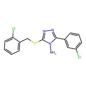 3-[(2-chlorobenzyl)sulfanyl]-5-(3-chlorophenyl)-4H-1,2,4-triazol-4-amine structure