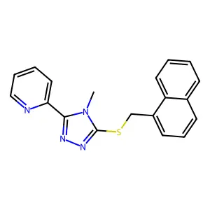 2-{4-methyl-5-[(naphthalen-1-ylmethyl)sulfanyl]-4H-1,2,4-triazol-3-yl}pyridine structure