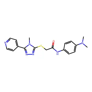 N-[4-(dimethylamino)phenyl]-2-{[4-methyl-5-(pyridin-4-yl)-4H-1,2,4-triazol-3-yl]sulfanyl}acetamide structure