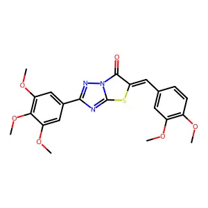 (5Z)-5-(3,4-dimethoxybenzylidene)-2-(3,4,5-trimethoxyphenyl)[1,3]thiazolo[3,2-b][1,2,4]triazol-6(5H)-one structure