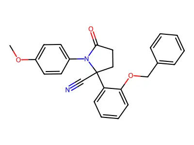 2-[2-(Benzyloxy)phenyl]-1-(4-methoxyphenyl)-5-oxo-2-pyrrolidinecarbonitrile structure