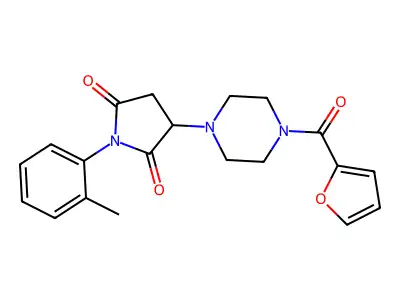 3-[4-(Furan-2-ylcarbonyl)piperazin-1-yl]-1-(2-methylphenyl)pyrrolidine-2,5-dione structure