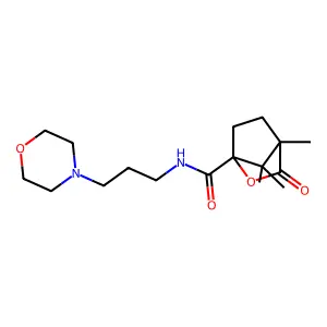 4,7,7-trimethyl-N-[3-(morpholin-4-yl)propyl]-3-oxo-2-oxabicyclo[2.2.1]heptane-1-carboxamide structure