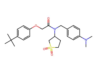 2-(4-tert-butylphenoxy)-N-[4-(dimethylamino)benzyl]-N-(1,1-dioxidotetrahydrothiophen-3-yl)acetamide structure