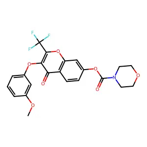 3-(3-methoxyphenoxy)-4-oxo-2-(trifluoromethyl)-4H-chromen-7-yl morpholine-4-carboxylate structure