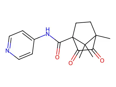 4,7,7-trimethyl-2,3-dioxo-N-(4-pyridinyl)bicyclo[2.2.1]heptane-1-carboxamide structure