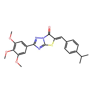 (5Z)-5-(4-isopropylbenzylidene)-2-(3,4,5-trimethoxyphenyl)[1,3]thiazolo[3,2-b][1,2,4]triazol-6(5H)-one structure