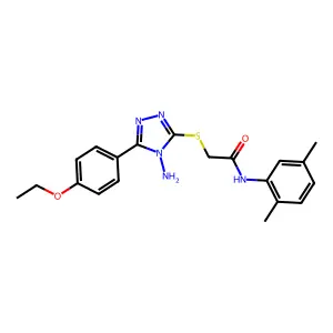 2-[4-amino-5-(4-ethoxyphenyl)(1,2,4-triazol-3-ylthio)]-N-(2,5-dimethylphenyl)a cetamide structure