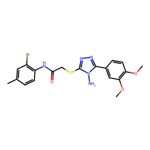 2-{[4-amino-5-(3,4-dimethoxyphenyl)-4H-1,2,4-triazol-3-yl]sulfanyl}-N-(2-bromo-4-methylphenyl)acetamide structure