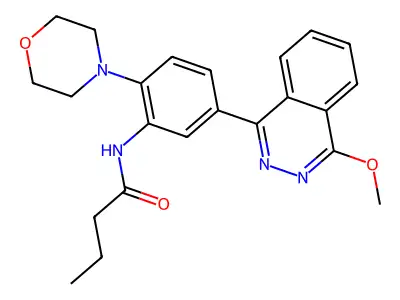N-[5-(4-methoxy-1-phthalazinyl)-2-(4-morpholinyl)phenyl]butanamide structure