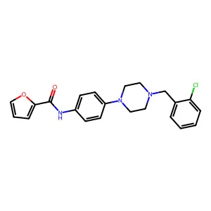 N-[4-[4-[(2-chlorophenyl)methyl]piperazin-1-yl]phenyl]furan-2-carboxamide structure