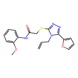 2-((4-Allyl-5-(2-furyl)-4H-1,2,4-triazol-3-YL)thio)-N-(2-methoxyphenyl)acetamide structure