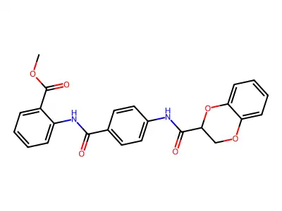 methyl 2-[[4-(2,3-dihydro-1,4-benzodioxine-3-carbonylamino)benzoyl]amino]benzoate structure