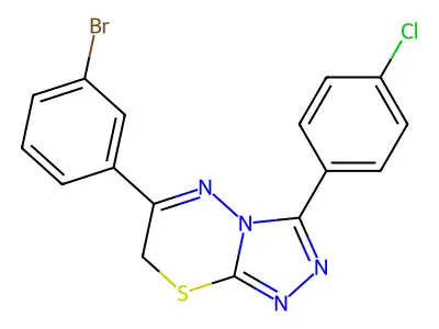 6-(3-bromophenyl)-3-(4-chlorophenyl)-7H-[1,2,4]triazolo[3,4-b][1,3,4]thiadiazine structure