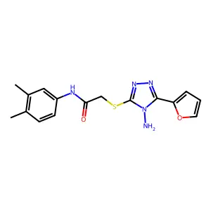 2-((4-amino-5-(furan-2-yl)-4H-1,2,4-triazol-3-yl)thio)-N-(3,4-dimethylphenyl)acetamide structure