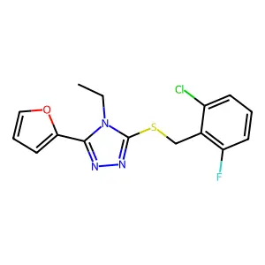 3-[(2-Chloro-6-fluorophenyl)methylthio]-4-ethyl-5-(2-furanyl)-1,2,4-triazole structure
