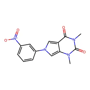 1,3-dimethyl-6-(3-nitrophenyl)-1H-pyrrolo[3,4-d]pyrimidine-2,4(3H,6H)-dione structure