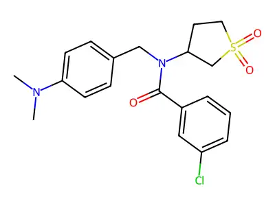 3-chloro-N-[4-(dimethylamino)benzyl]-N-(1,1-dioxidotetrahydrothiophen-3-yl)benzamide structure