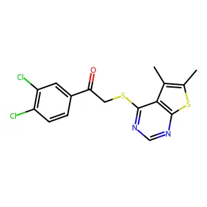 1-(3,4-Dichlorophenyl)-2-((5,6-dimethylthieno[2,3-d]pyrimidin-4-yl)thio)ethanone structure