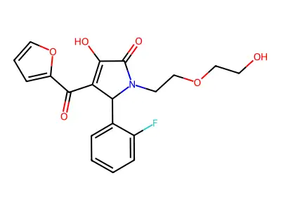 2-(2-fluorophenyl)-3-(furan-2-carbonyl)-4-hydroxy-1-[2-(2-hydroxyethoxy)ethyl]-2H-pyrrol-5-one structure