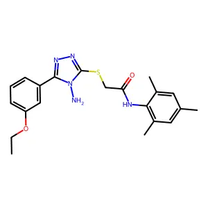 2-{[4-amino-5-(3-ethoxyphenyl)-4H-1,2,4-triazol-3-yl]sulfanyl}-N-(2,4,6-trimethylphenyl)acetamide structure