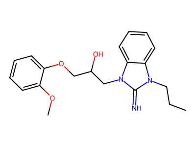 1-(2-Imino-3-propylbenzimidazol-1-yl)-3-(2-methoxyphenoxy)propan-2-ol structure