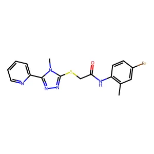 N-(4-bromo-2-methylphenyl)-2-{[4-methyl-5-(pyridin-2-yl)-4H-1,2,4-triazol-3-yl]sulfanyl}acetamide structure