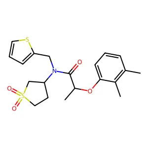 2-(2,3-dimethylphenoxy)-N-(1,1-dioxidotetrahydrothiophen-3-yl)-N-(thiophen-2-ylmethyl)propanamide structure