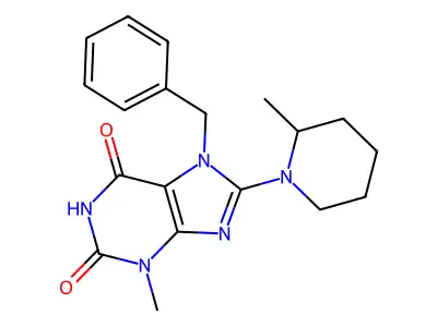 7-benzyl-3-methyl-8-(2-methylpiperidin-1-yl)-1H-purine-2,6(3H,7H)-dione structure