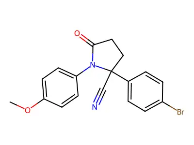 2-(4-Bromophenyl)-1-(4-methoxyphenyl)-5-oxopyrrolidine-2-carbonitrile structure
