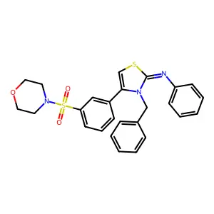 N-[(2Z)-3-benzyl-4-[3-(morpholin-4-ylsulfonyl)phenyl]-1,3-thiazol-2(3H)-ylidene]aniline structure