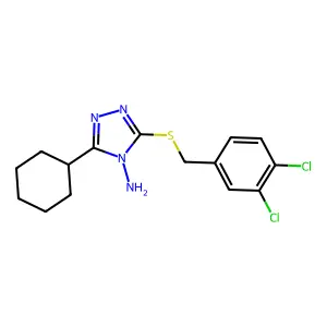 3-[(3,4-Dichlorophenyl)methylthio]-5-cyclohexyl-1,2,4-triazole-4-ylamine structure
